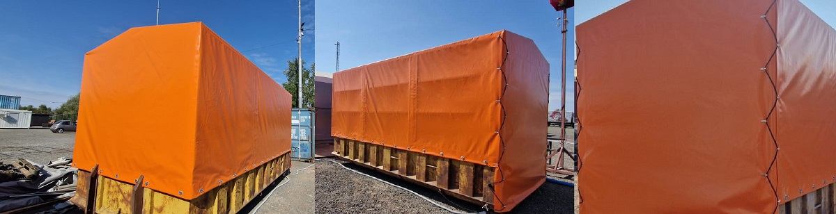 красный, оранжевый, желтый тент для грузовиков